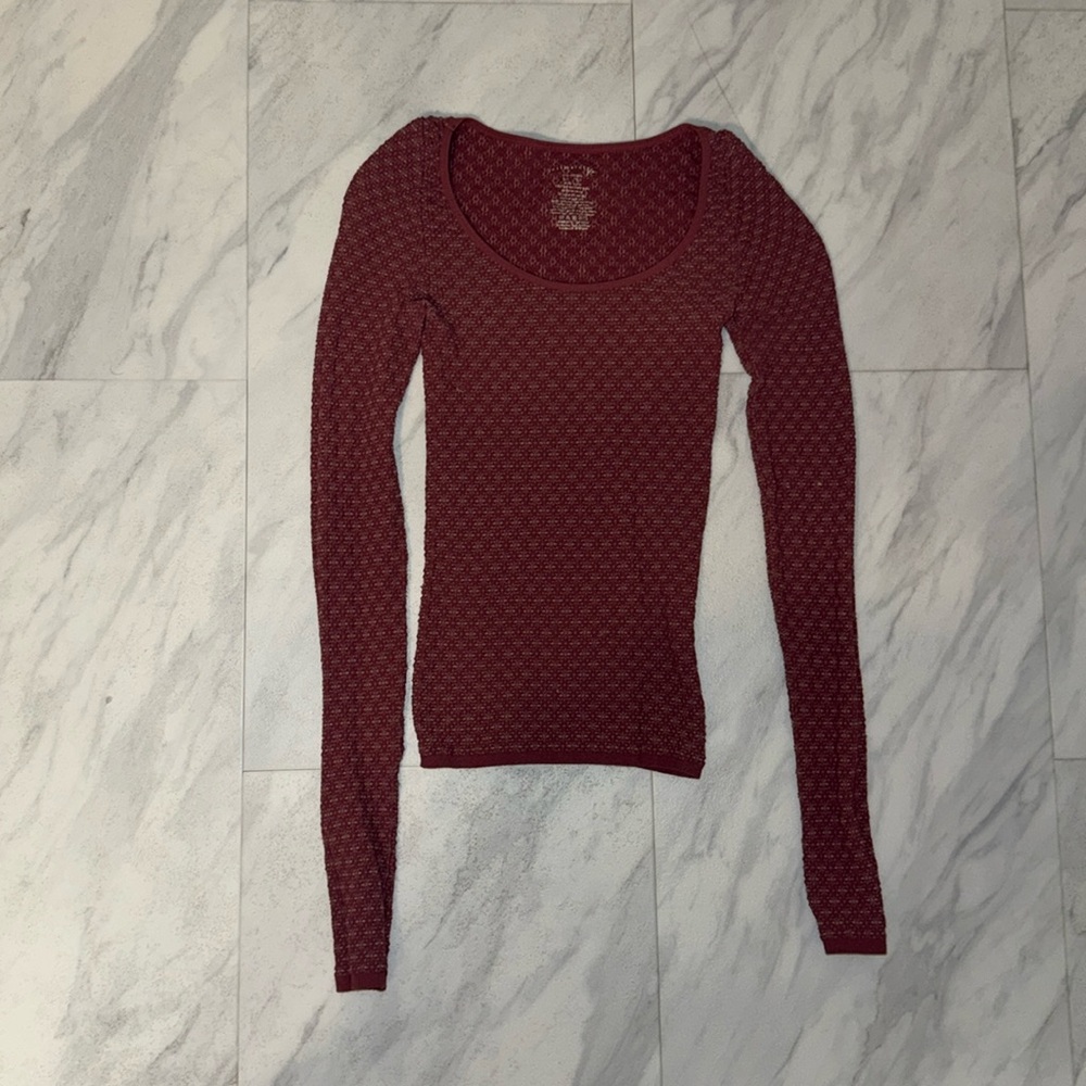 Free People Intimately Pink Long Sleeve Top